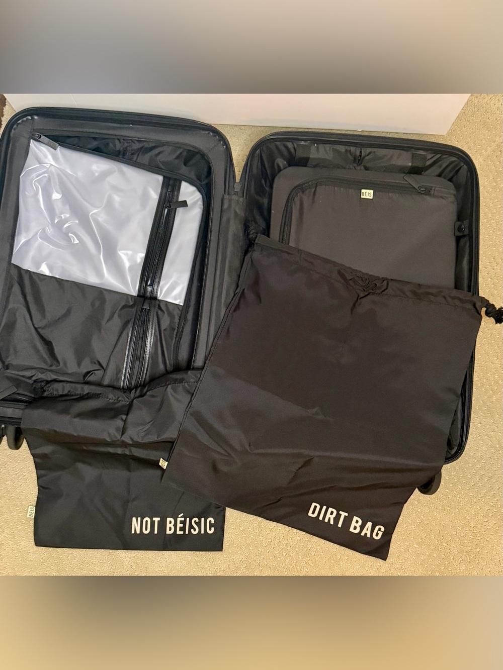 BEIS Black Small Carry-On Spinner Suitcase - Picture 8 of 15